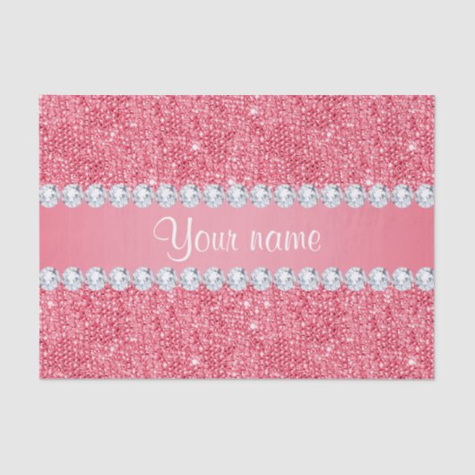 Papier Mousseline Séquences et diamants roses Faux (Recto)