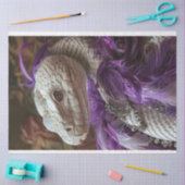 Papier Mousseline Séraphine du serpent blanc Plumes de Boa Découpage (Artisanat)