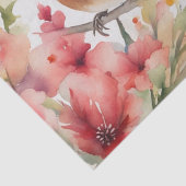 Papier Mousseline "Sérénade cardinale : une découpage d'aquarelle fl (Détail)