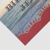 Papier Mousseline Serene coucher de soleil sur l'océan Joyeux annive (Détail)