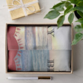 Papier Mousseline Serene coucher de soleil sur l'océan Joyeux annive (Cadeau)