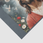 Papier Mousseline Serene Jésus Christ avec des colombes sourient à v (Détail)