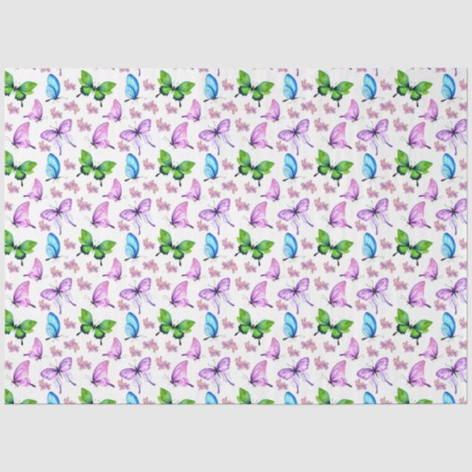Papier Mousseline Série Aquarelle Hortensia Design 5 (Recto)