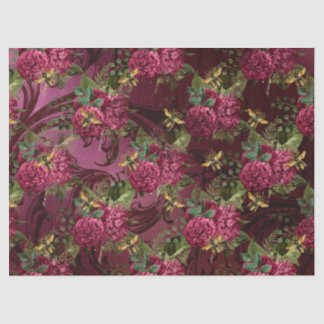 Papier Mousseline Série Burgundy Bee Design Six