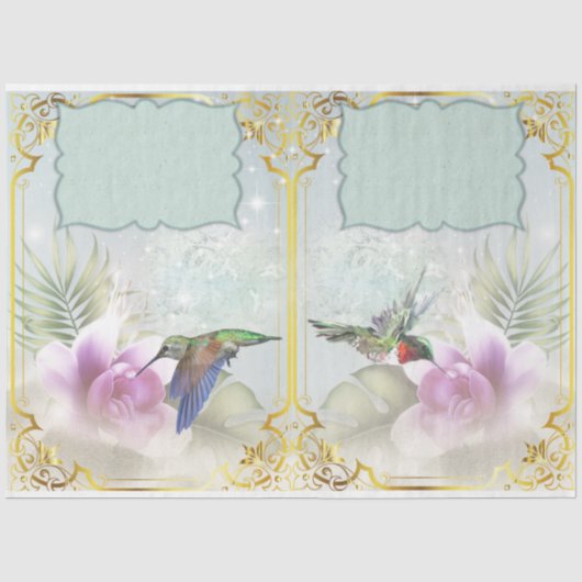 Papier Mousseline Série Colibris Design 6 (Recto)