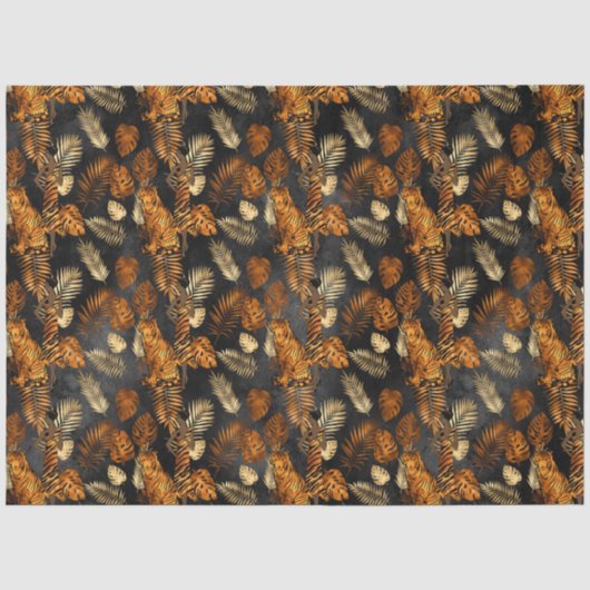 Papier Mousseline Série Copper Tiger Design 4 (Recto)