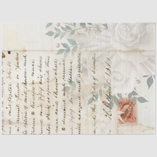 Papier Mousseline Série de conception Boho FloralEphemera #2 (Recto)