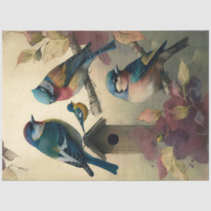 Papier Mousseline Série de conception d'éphémères d'oiseaux et de fl