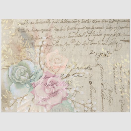 Papier Mousseline Série de conception d'éphémères floraux boho #4 (Recto)