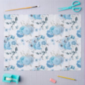 Papier Mousseline Série de conception florale bleue 2 (Artisanat)