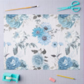 Papier Mousseline Série de conception florale bleue 3 (Artisanat)