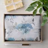 Papier Mousseline Série de conception florale bleue 5 (Cadeau)
