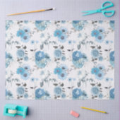 Papier Mousseline Série de conception florale bleue 5 (Artisanat)