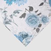 Papier Mousseline Série de conception florale bleue 5 (Détail)