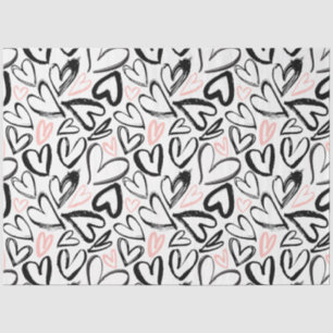 Papier Mousseline Série de design rose et noir Valentine 6
