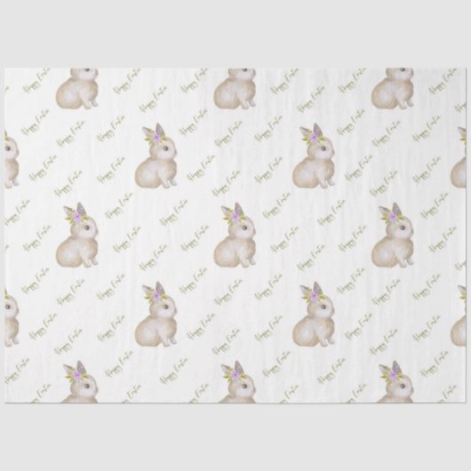Papier Mousseline Série de lapin de Pâques mignon Conception 4 (Recto)