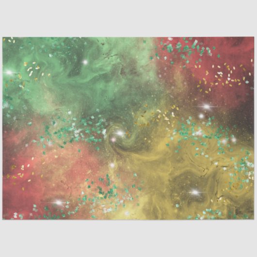 Papier Mousseline Série de Parties scintillant de Noël Galaxy Design (Recto)