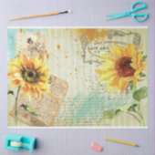 Papier Mousseline Série de tournesols et libellules Design 3 (Artisanat)