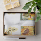 Papier Mousseline Série de tournesols et libellules Design 8 (Cadeau)