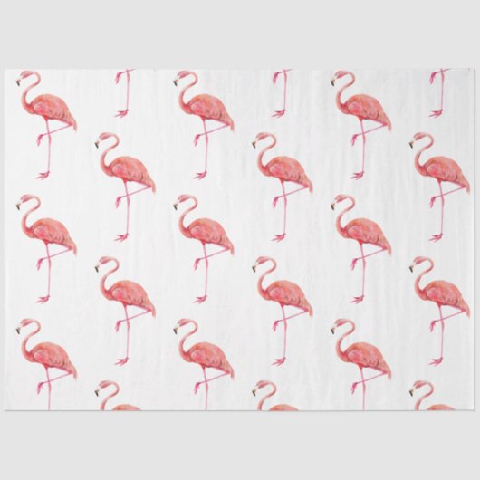Papier Mousseline Série d'oiseaux tropicaux : Flamant rose Design 2 (Recto)