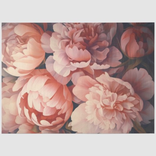 Papier Mousseline Série Pivoines Design 2 (Recto)