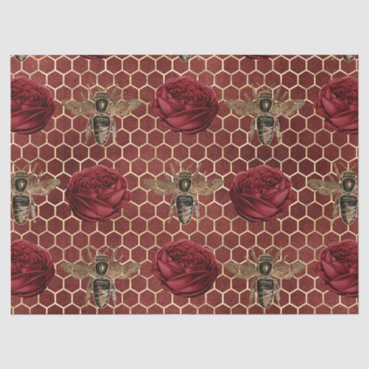 Papier Mousseline Série Red Rose Bee Design 29 (Recto)