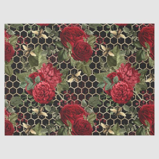 Papier Mousseline Série Red Rose Bee Design 46 (Recto)