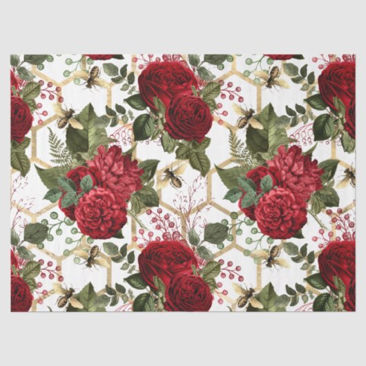 Papier Mousseline Série Red Rose Bee Design 48 (Recto)