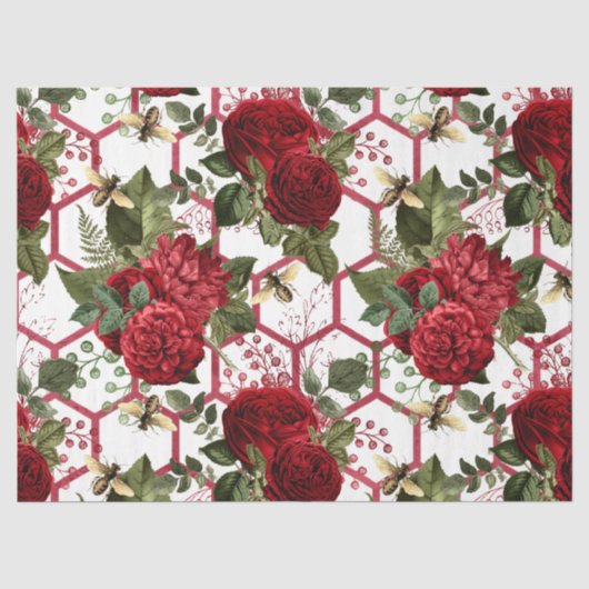 Papier Mousseline Série Red Rose Bee Design 49 (Recto)