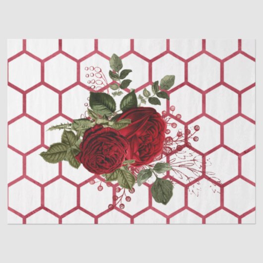 Papier Mousseline Série Red Rose Bee Design 65 (Recto)