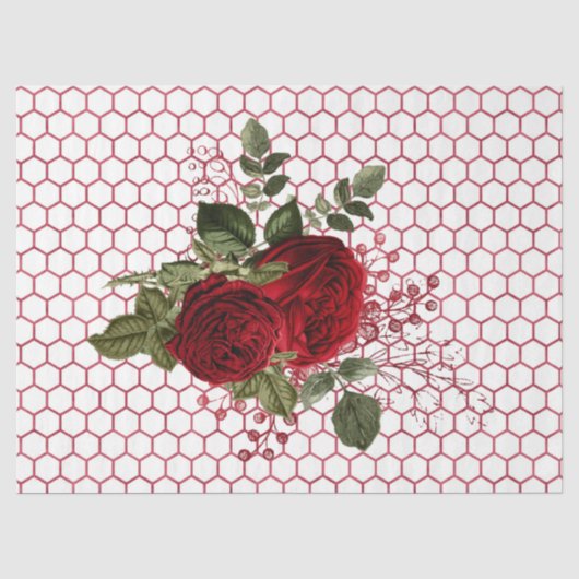Papier Mousseline Série Red Rose Bee Design 67 (Recto)