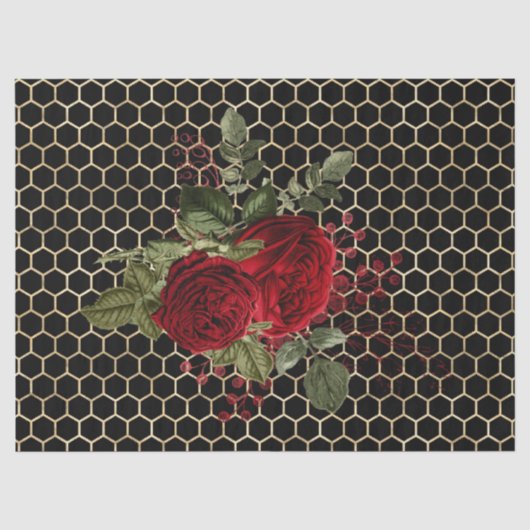 Papier Mousseline Série Red Rose Bee Design 68 (Recto)