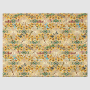 Papier Mousseline Série Sunflower et Dragonflies Design 1