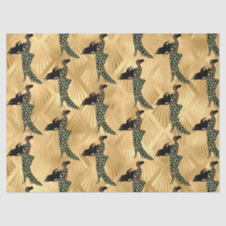 Papier Mousseline Série Teal et Or Design Léopard 18