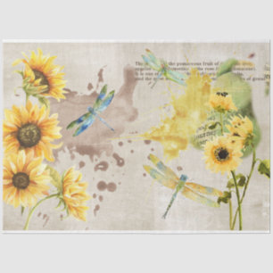 Papier Mousseline Série Tournesol et Libellule Design 2