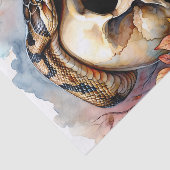 Papier Mousseline Serpent avec le crâne Feuilles d'automne (Détail)
