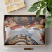 Papier Mousseline Serpent avec le crâne Feuilles d'automne (Cadeau)