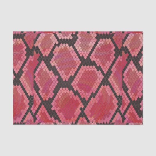 Papier Mousseline Serpent noir et rouge (Recto)