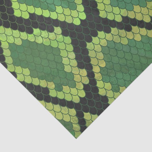 Papier Mousseline Serpent noir et vert (Détail)