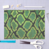 Papier Mousseline Serpent noir et vert (Artisanat)