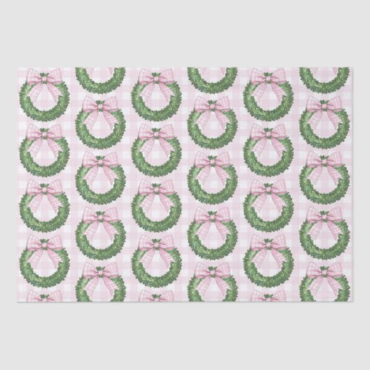 Papier Mousseline Serre preppée avec En vichy rose (Recto)