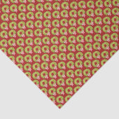 Papier Mousseline Serre traditionnelle Noël Rouge Vert Main Tirée (Détail)