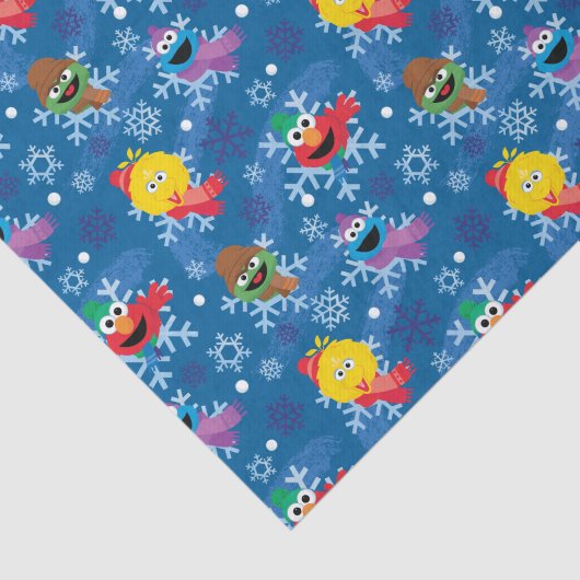 Papier Mousseline Sesame Street Winter Snowflake Motif (Détail)