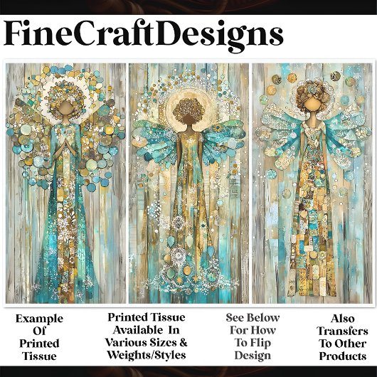 Papier Mousseline Shabby Chic African American Angels AM3 Découpage