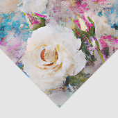 Papier Mousseline Shabby Chic Aquarelle Florale (Détail)