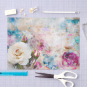 Papier Mousseline Shabby Chic Aquarelle Florale (Artisanat)
