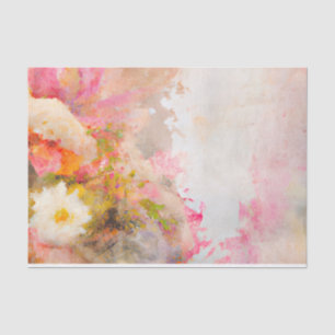 Papier Mousseline Shabby Chic Aquarelle Florale
