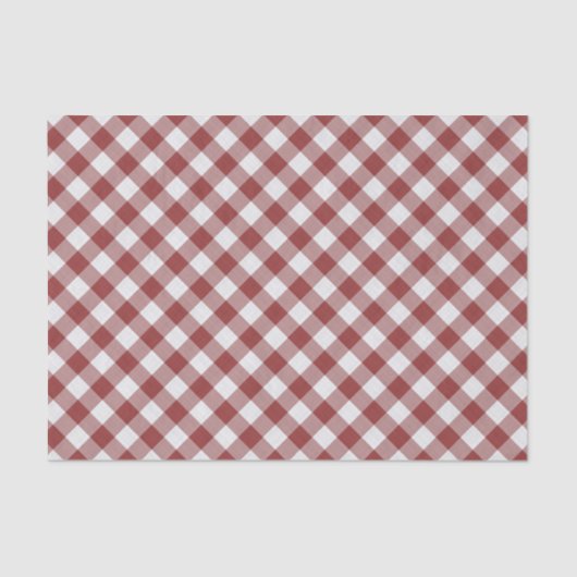Papier Mousseline Shabby Chic Blanc clair Maroon Rouge En vichy (Recto)