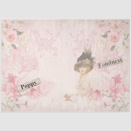 Papier Mousseline Shabby Chic Collage Series Design 16 (Recto)
