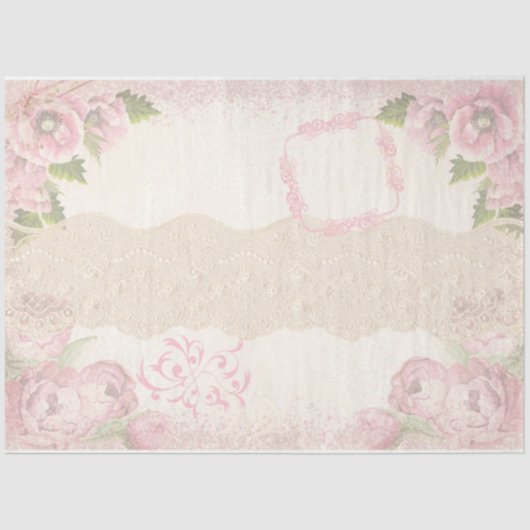 Papier Mousseline Shabby Chic Collage Series Design 17 (Recto)